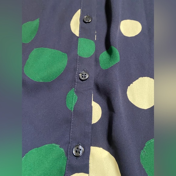 Ro & De Polka Dot Tie Neck Button Front Blouse - Picture 8 of 10